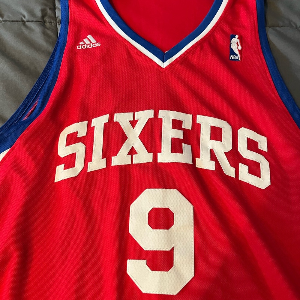 Adidas Red Basketball Jersey with Black and White Details